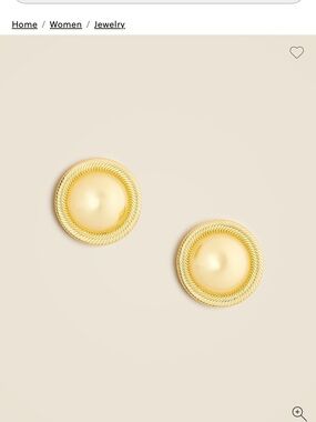 J Crew Classic Gold-Tone Dome Rope Edge Stud Earrings